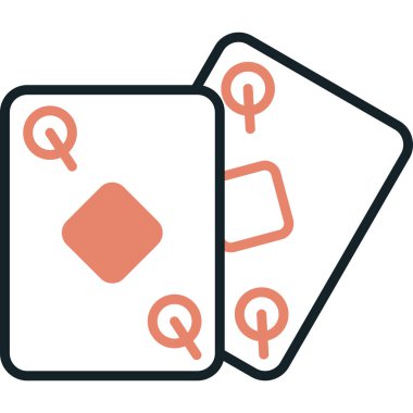 Kağıt poker ikonu ana hatlarıyla