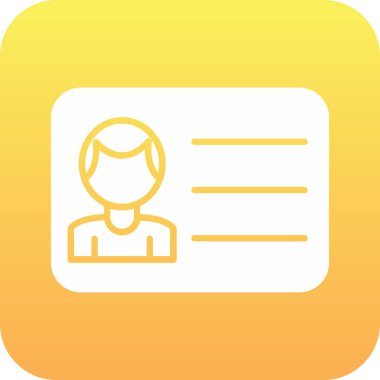 Kimlik kartı simgesi soyut arkaplanda izole edildi