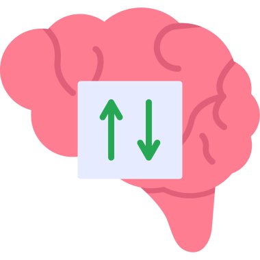 Okları olan beyin, düz stil tasarımı