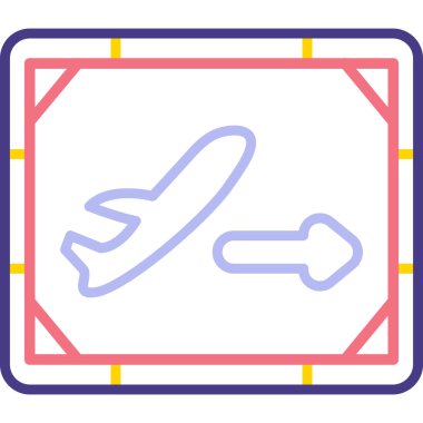 Uçuş bileti simgesi - taslak biçimi