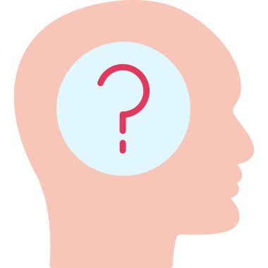 soru işareti ve baş vektör illüstrasyon tasarımı