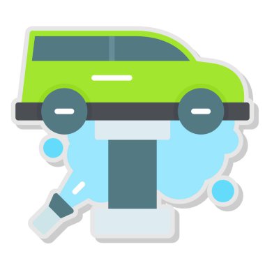 Araba yıkama ikonu. vektör illüstrasyonu