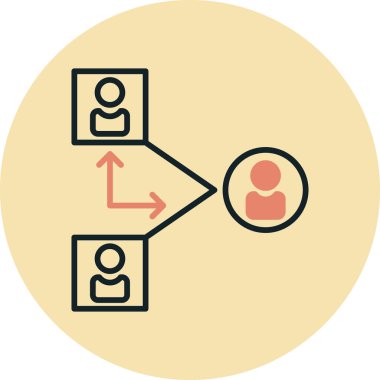 Sosyal ağ düz simgesi, vektör illüstrasyonu