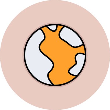 Toprak Gezegeni simgesi, vektör çizimi