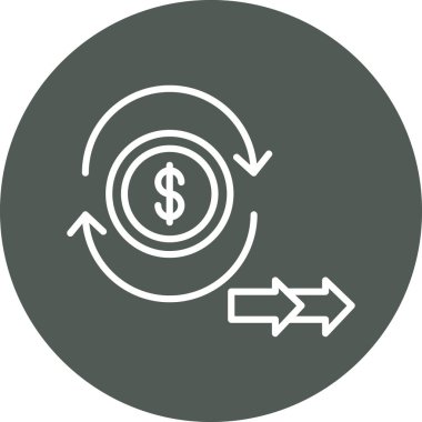 Dolar simgesi. Dolar ve paradan beyaz arkaplanda moda basit resim simgesi