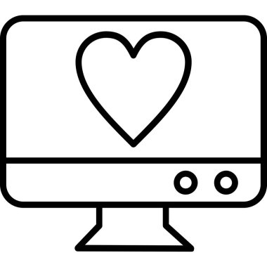 Kalp ikonu. Vektör illüstrasyonu