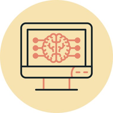 Beyin. Web simgesi basit illüstrasyon