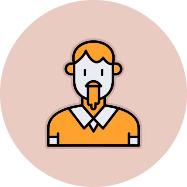 Sakallı sevimli bir adamın vektör çizimi