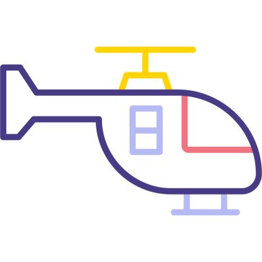 Bir helikopter simgesinin vektör illüstrasyonu