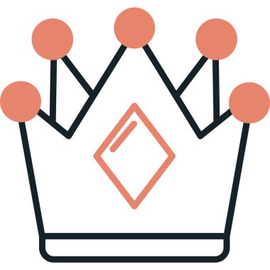 Taç ikonu. Web için taç vektör simgelerinin özet çizimi