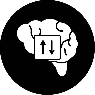 beyin ve bulut simgesi, vektör illüstrasyonu