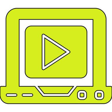 Ekran simgesi olan video oynatıcı. vektör illüstrasyonu