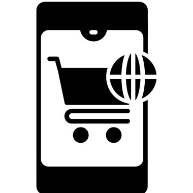 çevrimiçi alışveriş simgesi, vektör illüstrasyonu