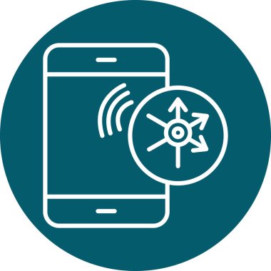 Beyaz arkaplan üzerinde pusula, illüstrasyon, vektör içeren akıllı telefon