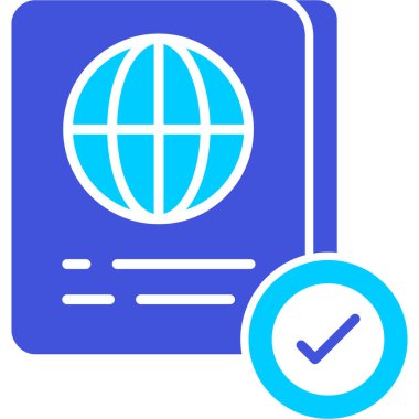 Pasaport web simgesi, basit vektör illüstrasyonu