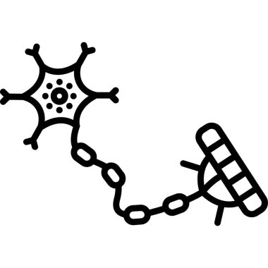 İp ve zincir vektör simgesi. Grafik ve web tasarımı için beyaz arkaplanda siyah illüstrasyon izole edildi.