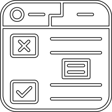 Tarayıcı arayüzü simgesi ana hat biçiminde