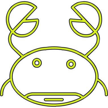 Anahat biçiminde hayvan yüzü kurbağa simgesi