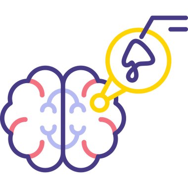 beyin ve beyin vektör simgesi.