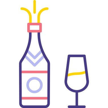 Şişe içecek ikonu düz stil