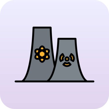 vektör nükleer santral simgesi illüstrasyonu