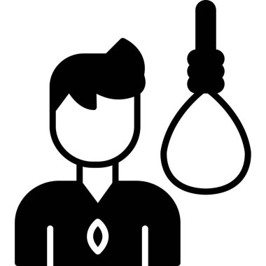 Elinde intihar tutan bir adamın vektör çizimi