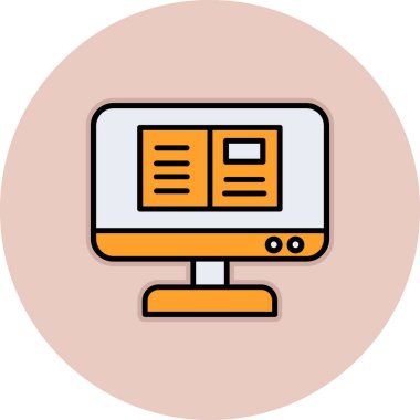 Bilgisayar monitörü. Web simgesi basit illüstrasyon