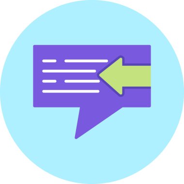 Mesaj var. Web simgesi basit illüstrasyon