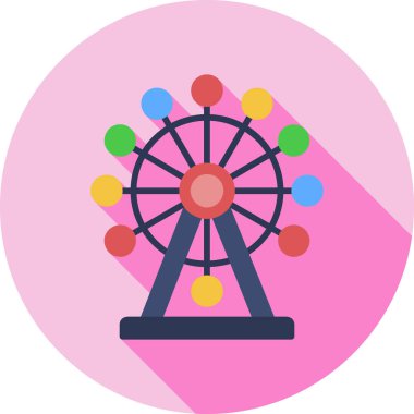 Lunapark atlıkarınca simgesi düz stil