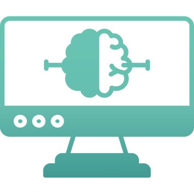 Beyin ikonu. Web için beyin vektör simgelerinin düz çizimi.