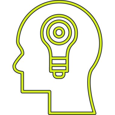 Beyin. Web simgesi basit illüstrasyon