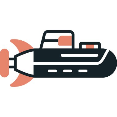 tekne vektörü düz renk simgesi