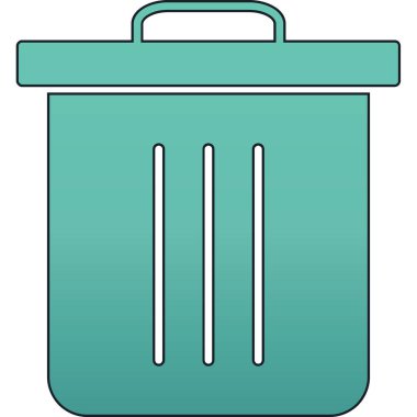 Çöp kutusu simgesi. Web için çöp kutusu vektör simgelerinin özet çizimi