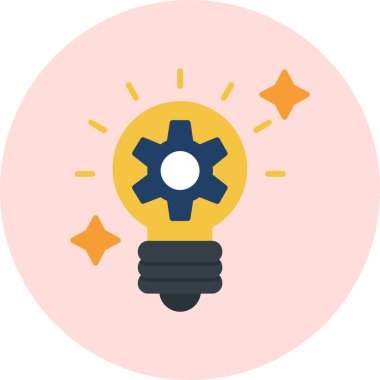 Düz biçimli ampul fikri yaratıcı simgesi