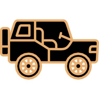 Araba ikonu. Web için araba vektör simgelerinin basit illüstrasyonu