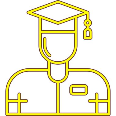 Mezuniyet simgesi vektör illüstrasyonu