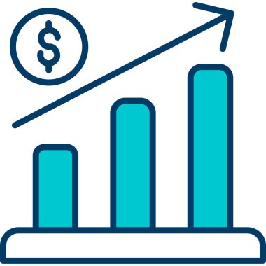 grafik büyümesi grafik vektör simgesi düzenlenebilir