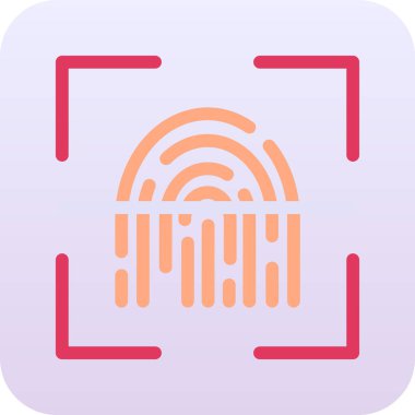 Benzersiz parmak izi tarama vektör simgesi