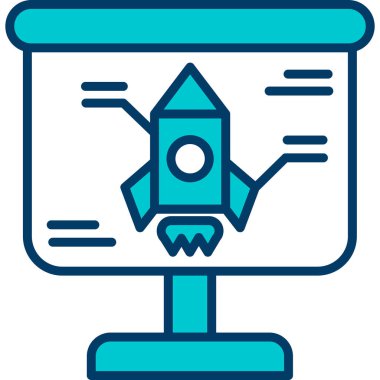 Roket fırlatıldı. Web simgesi basit tasarım