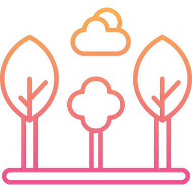 Bir ağaç simgesinin vektör illüstrasyonu