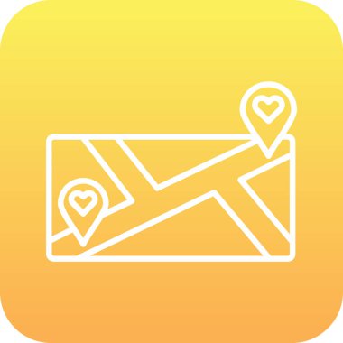 Sarı ve beyaz bir ikonun vektör illüstrasyonu