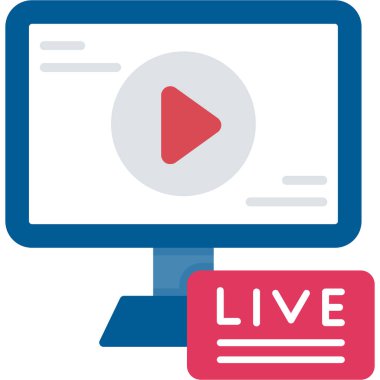 Canlı akış vektör simgesi