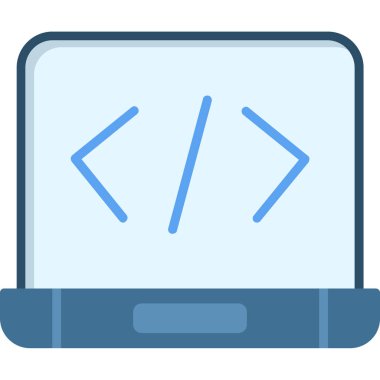 Bilgisayar kodlama programlama simgesi doldurulmuş ana hatlar biçiminde