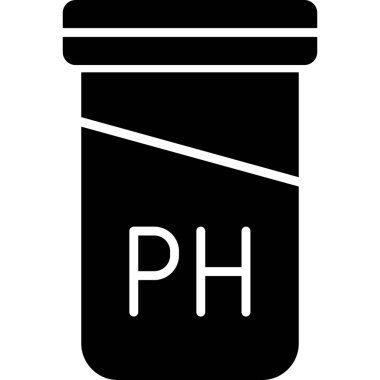 H harfli tek bir test tüpünün vektör çizimi