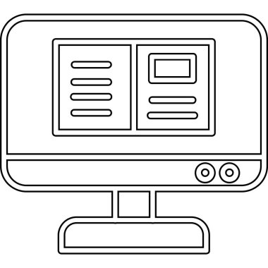Elektronik elementler vektör illüstrasyon grafik tasarımı ile bilgisayar masaüstü ekran aygıtı