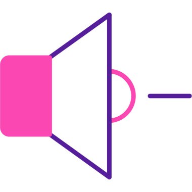 Ses düzeyi aşağı web simgesi, vektör illüstrasyonu