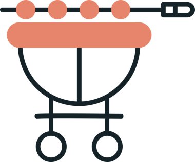 davul. Web simgesi basit illüstrasyon