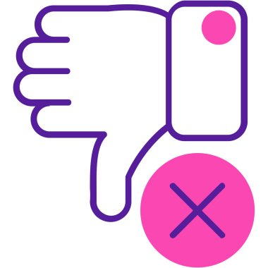 thumb down icon in trendy style isolated background