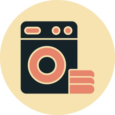 çamaşır makinesi ikon vektör çizimi