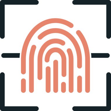 parmak izi ikonu vektör illüstrasyonu